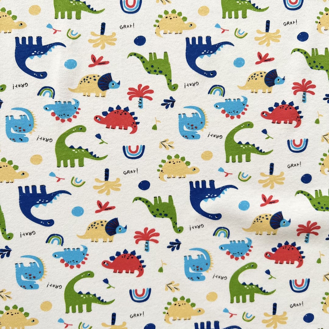 Interlock 30/1 Dino Arcoiris Blanco