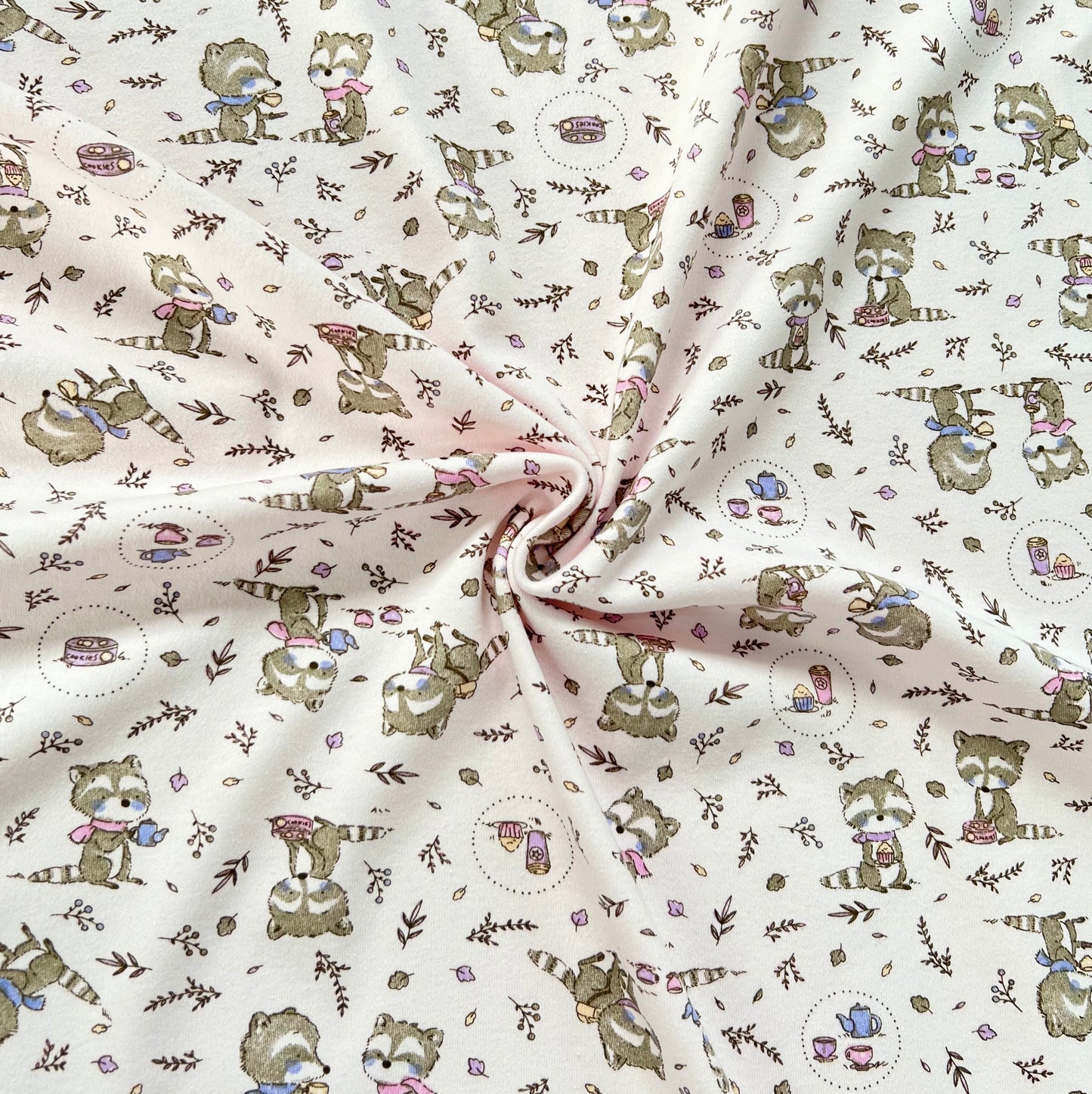 Interlock 30/1 Mapaches Fondo Rosa