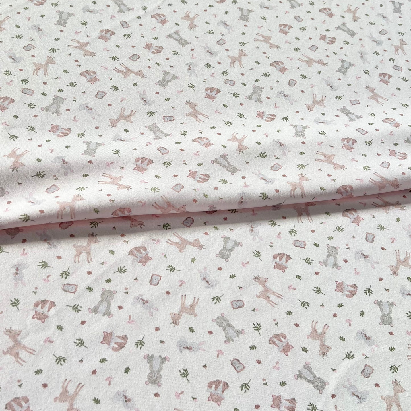 Interlock 30/1 Animalitos Baby Fondo Rosa