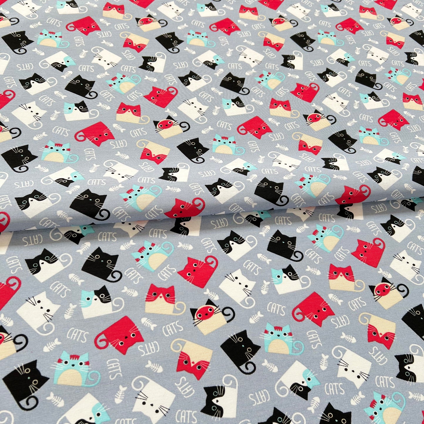Lona Cats Gris c/Rojo