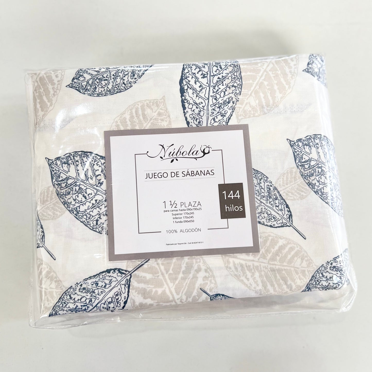 Sábanas Hoja Linea Beige 144h 1 y 1/2 pl.