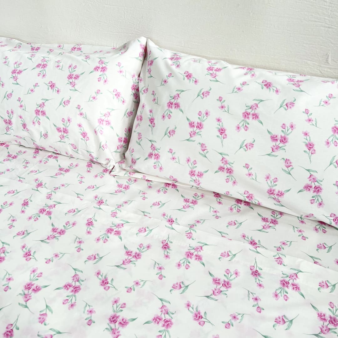 Sabanas Ramillete Rosa 140h 2 y 1/2 pl.