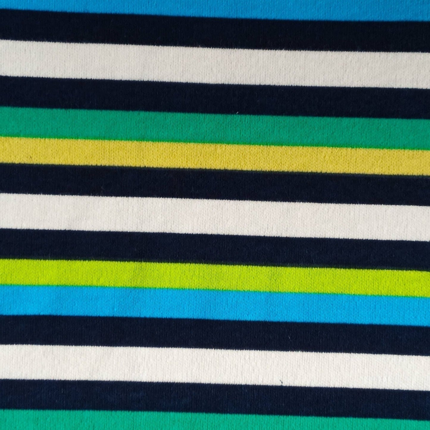 Interlock 30/1 Raya Azul y Verde