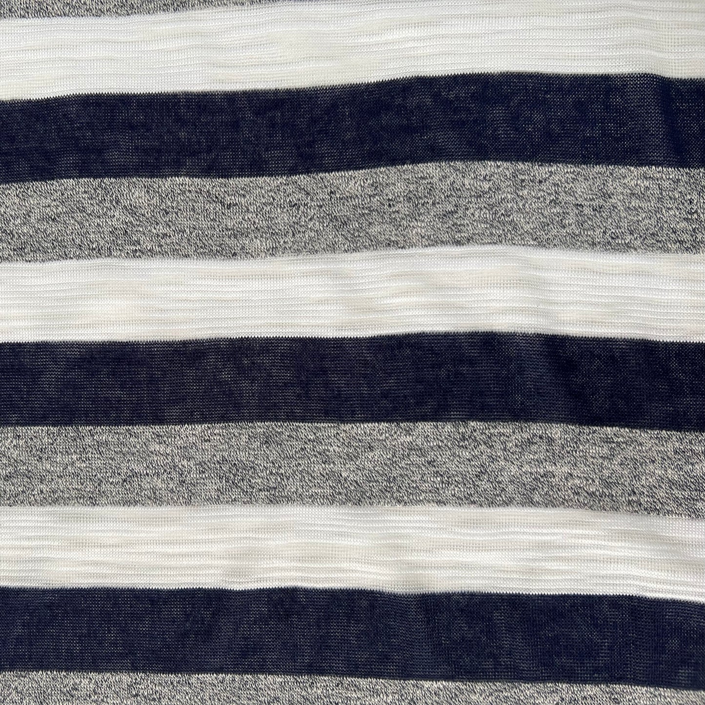 Lanilla hilo color rayado Off/Marine