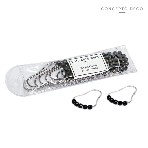 Gancho Bolitas Negro x12