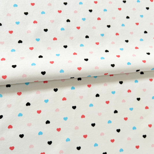 Interlock 30/1 Corazones Fondo Blanco