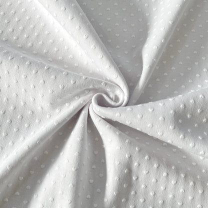 Interlock 30/1 Corazón Relieve Blanco