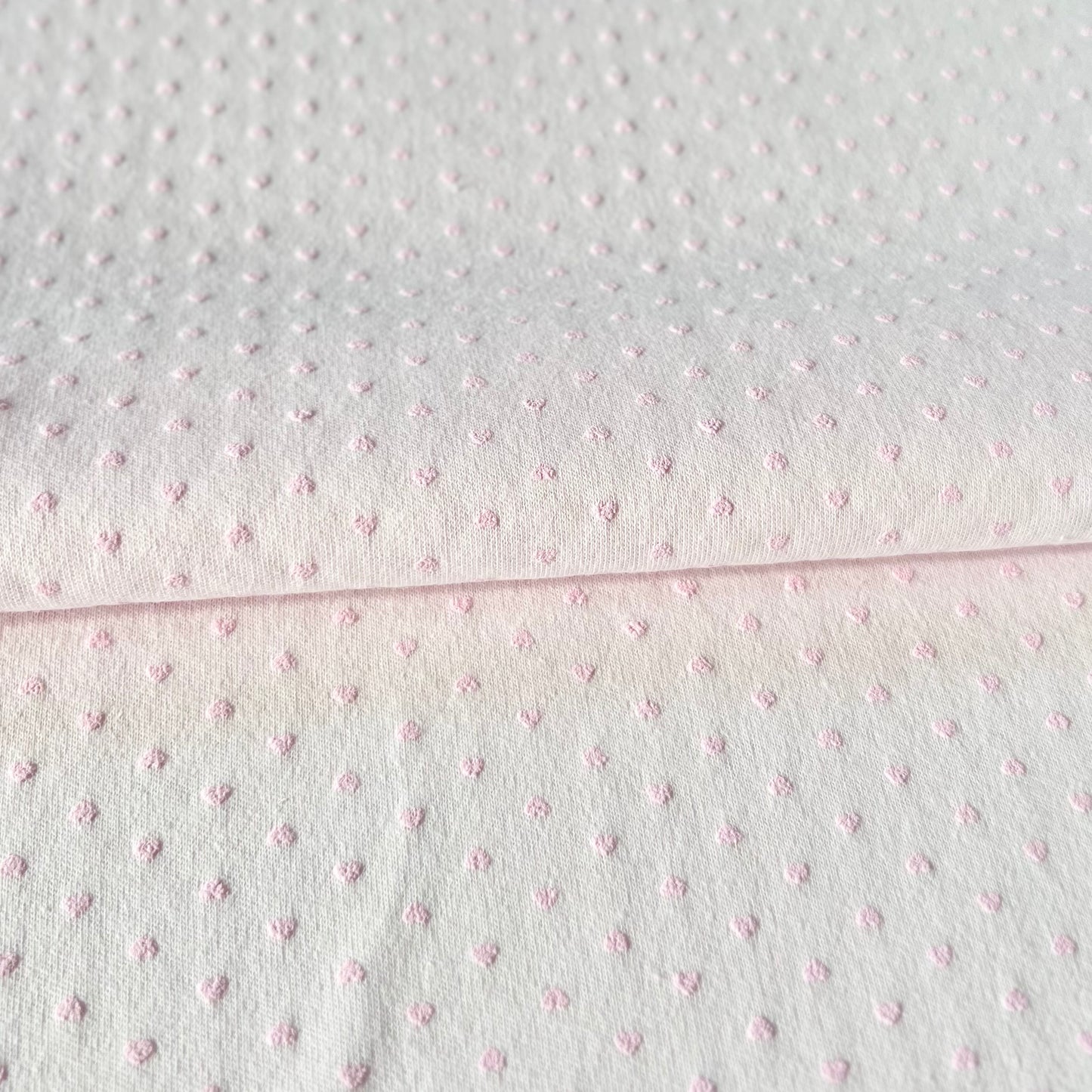 Interlock 30/1 Corazón Relieve Rosa