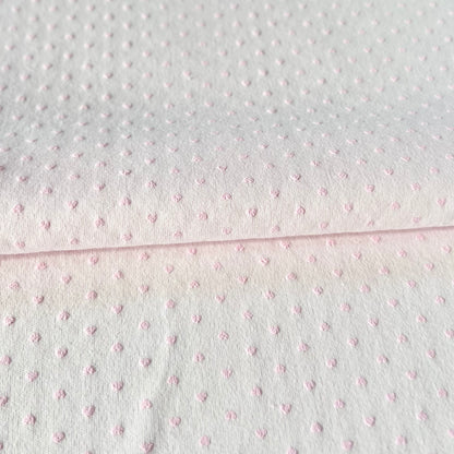 Interlock 30/1 Corazón Relieve Rosa