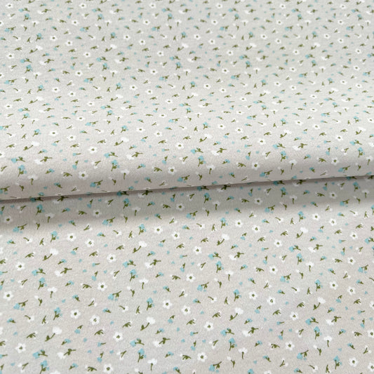 Interlock 30/1 Florcitas Fondo Gris