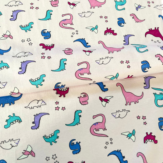 Interlock 30/1 Dinosaur Fondo Rosa
