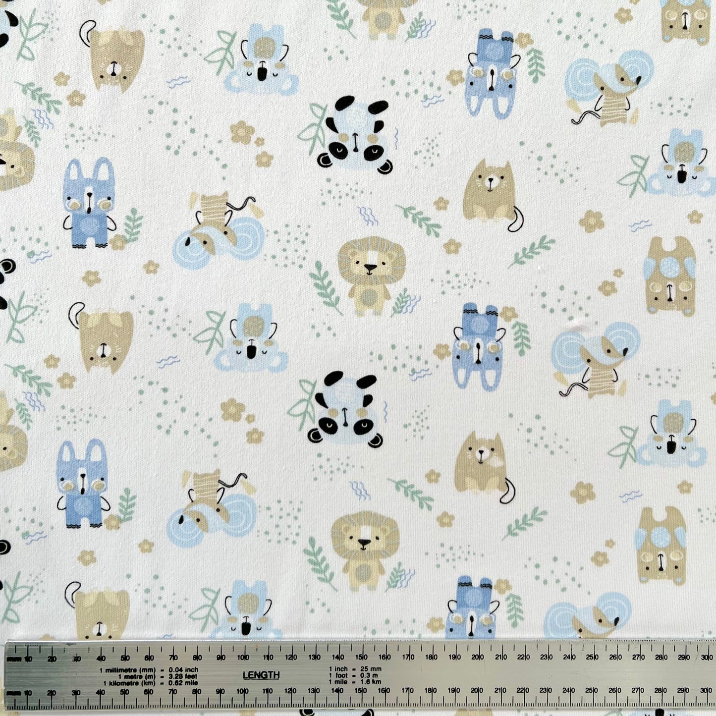 Interlock 30/1 Pandas Celeste c/Fondo Blanco