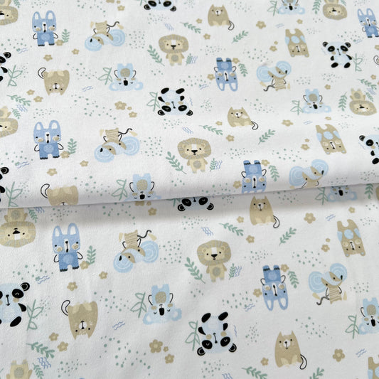 Interlock 30/1 Pandas Fondo Blanco