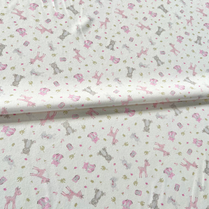 Interlock 30/1 Animalitos Baby Fondo Blanco