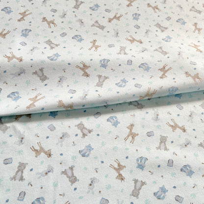 Interlock 30/1 Animalitos Baby Fondo Celeste
