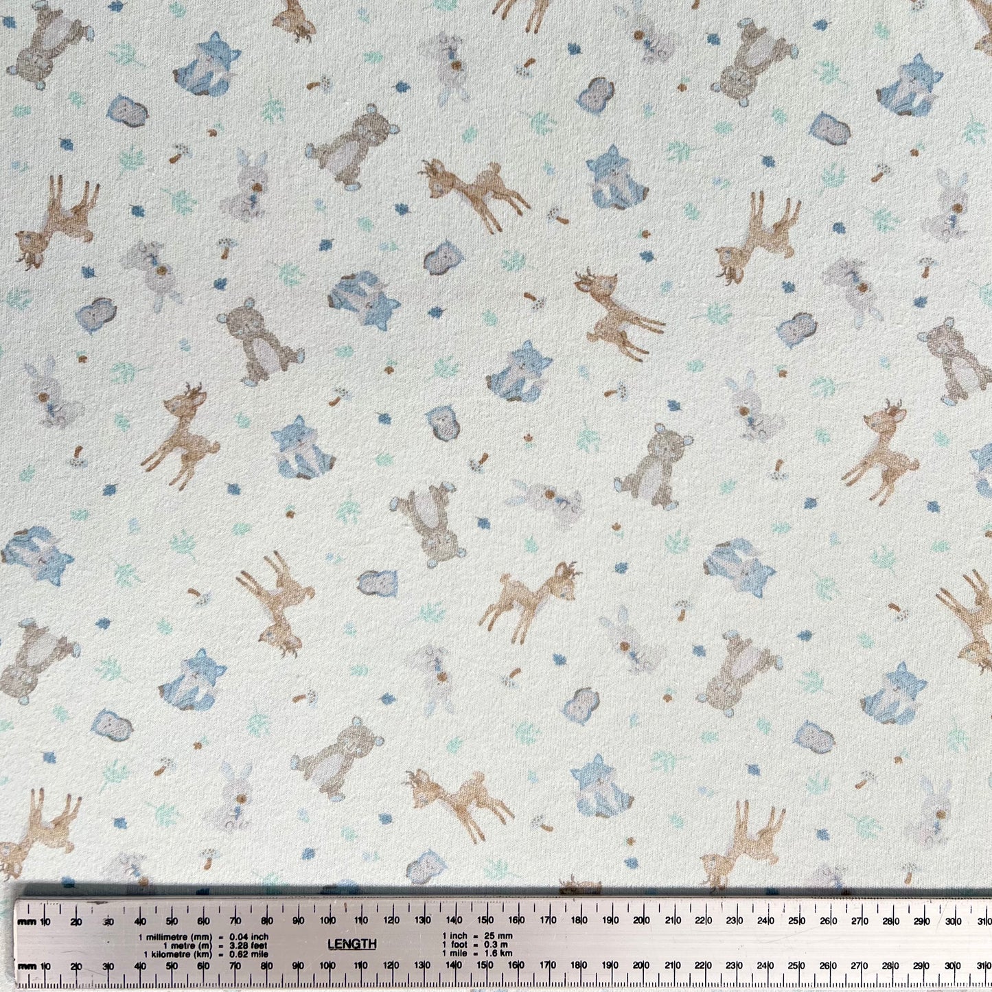 Interlock 30/1 Animalitos Baby Fondo Celeste