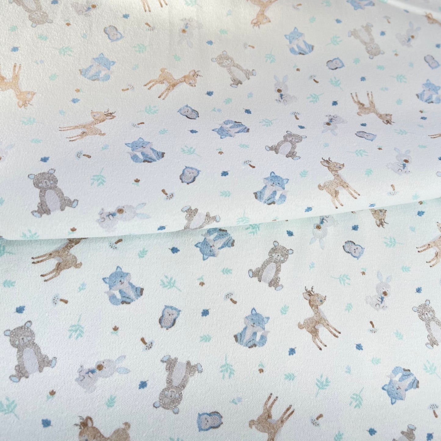 Interlock 30/1 Animalitos Baby Fondo Celeste