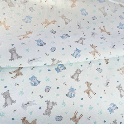 Interlock 30/1 Animalitos Baby Fondo Celeste