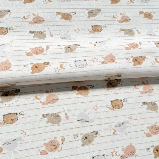 Interlock 30/1 Animalitos Linea Fondo Natural