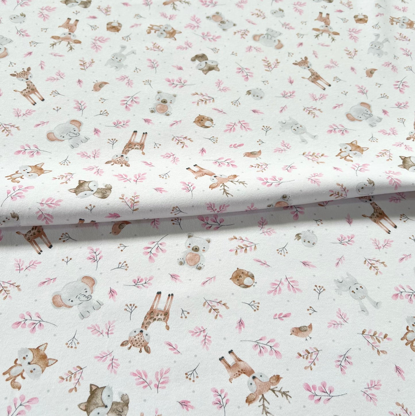 Interlock 30/1 Animalitos Cute Rosa