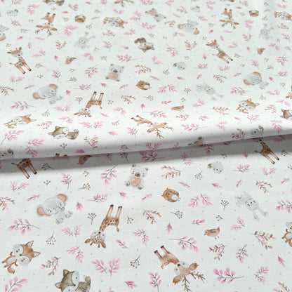 Interlock 30/1 Animalitos Cute Rosa