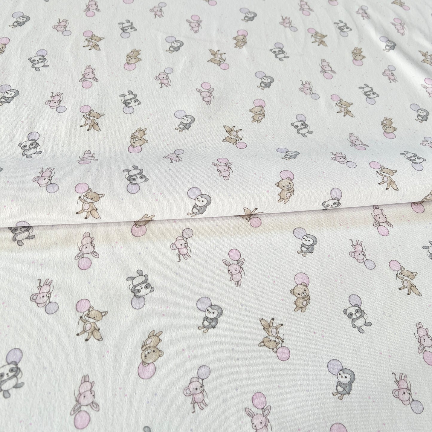 Interlock 30/1 Animales y Globos Rosa