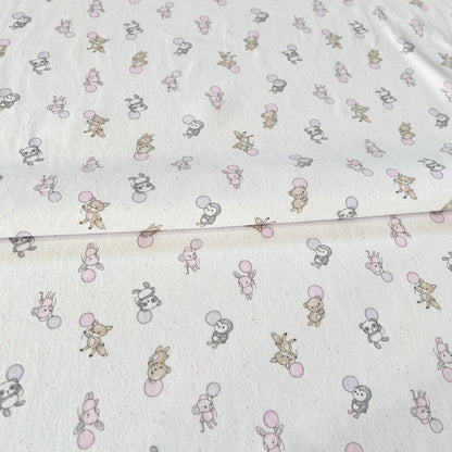 Interlock 30/1 Animales y Globos Rosa