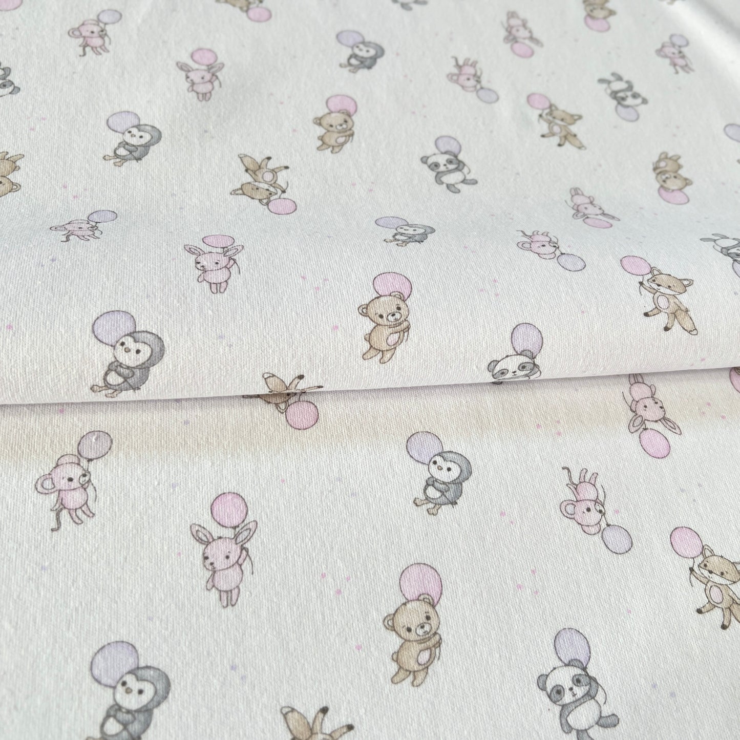 Interlock 30/1 Animales y Globos Rosa