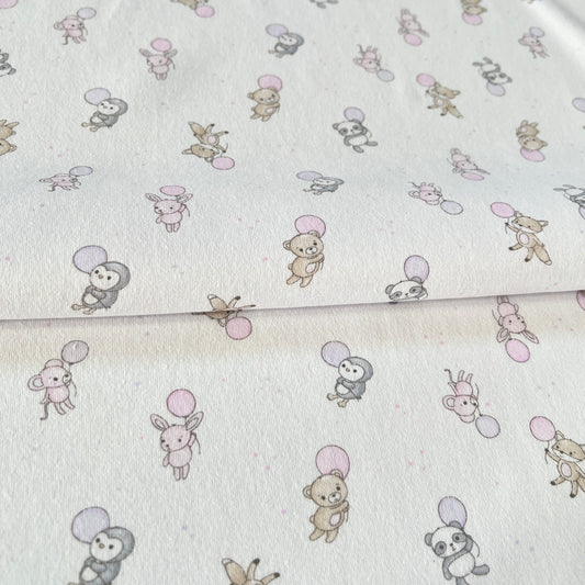 Interlock 30/1 Animales y Globos Rosa