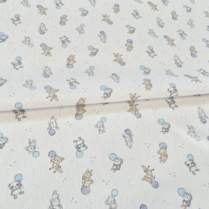 Interlock 30/1 Animales y Globos Celeste