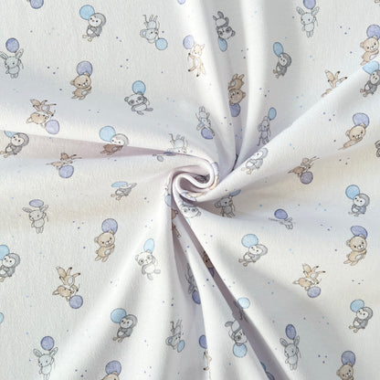 Interlock 30/1 Animales y Globos Celeste