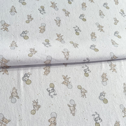 Interlock 30/1 Animales y Globos Beige