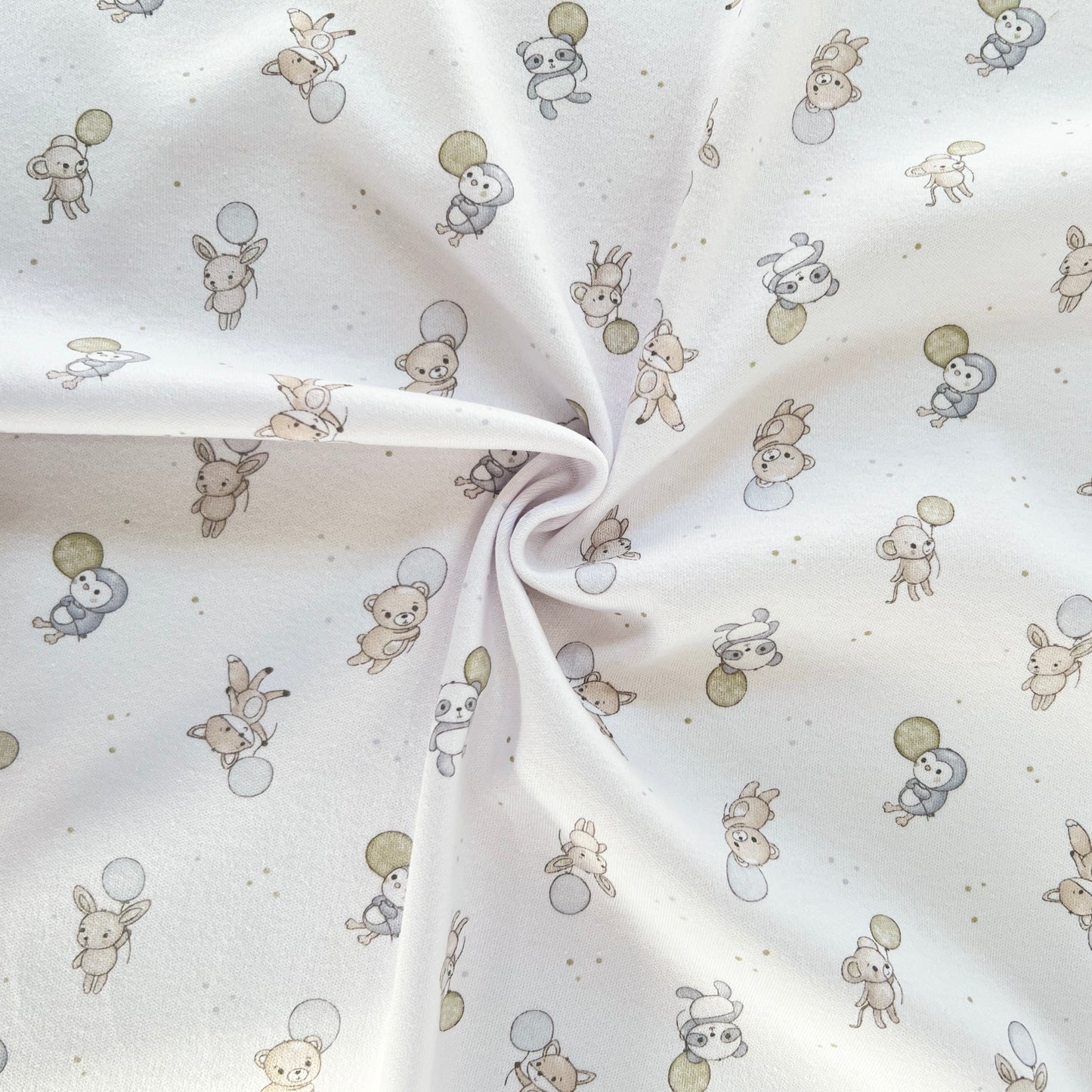 Interlock 30/1 Animales y Globos Beige
