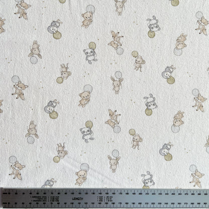 Interlock 30/1 Animales y Globos Beige