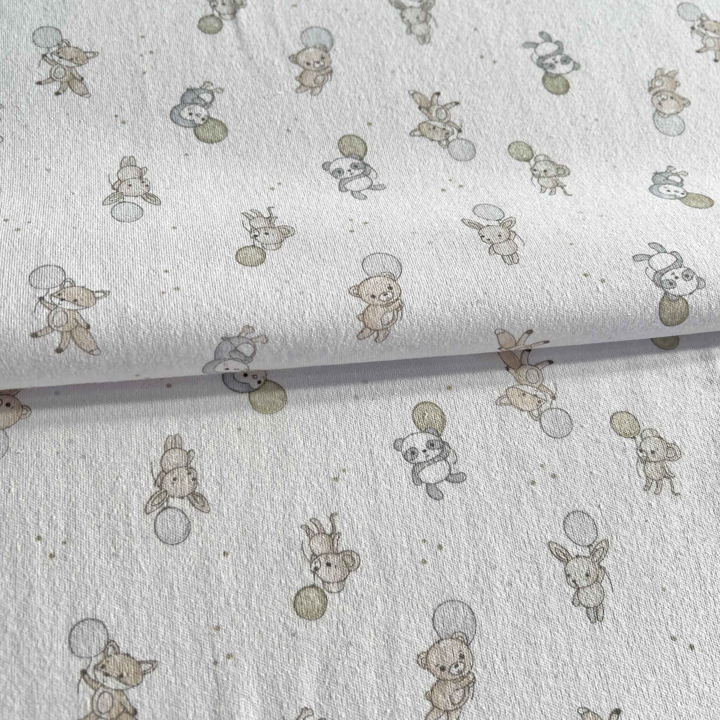 Interlock 30/1 Animales y Globos Beige