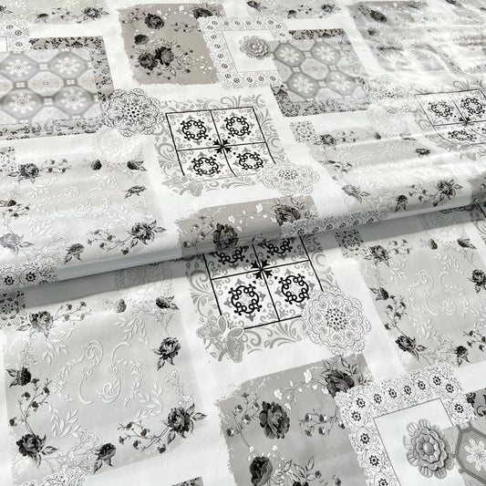 Mantelería Premium Mosaico Gris