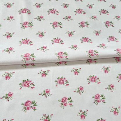 Jersey 30/1 c/lycra Rosas Fondo Rosa