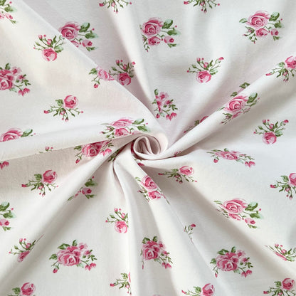 Jersey 30/1 c/lycra Rosas Fondo Rosa