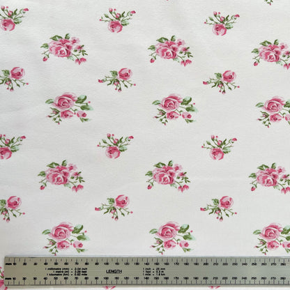 Jersey 30/1 c/lycra Rosas Fondo Rosa