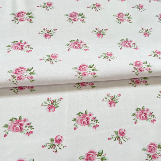 Jersey 30/1 c/lycra Rosas Fondo Rosa