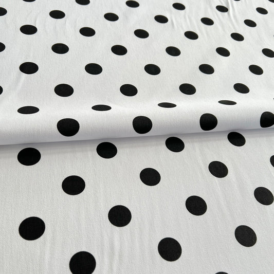Gabardina 8oz Lunares B&W