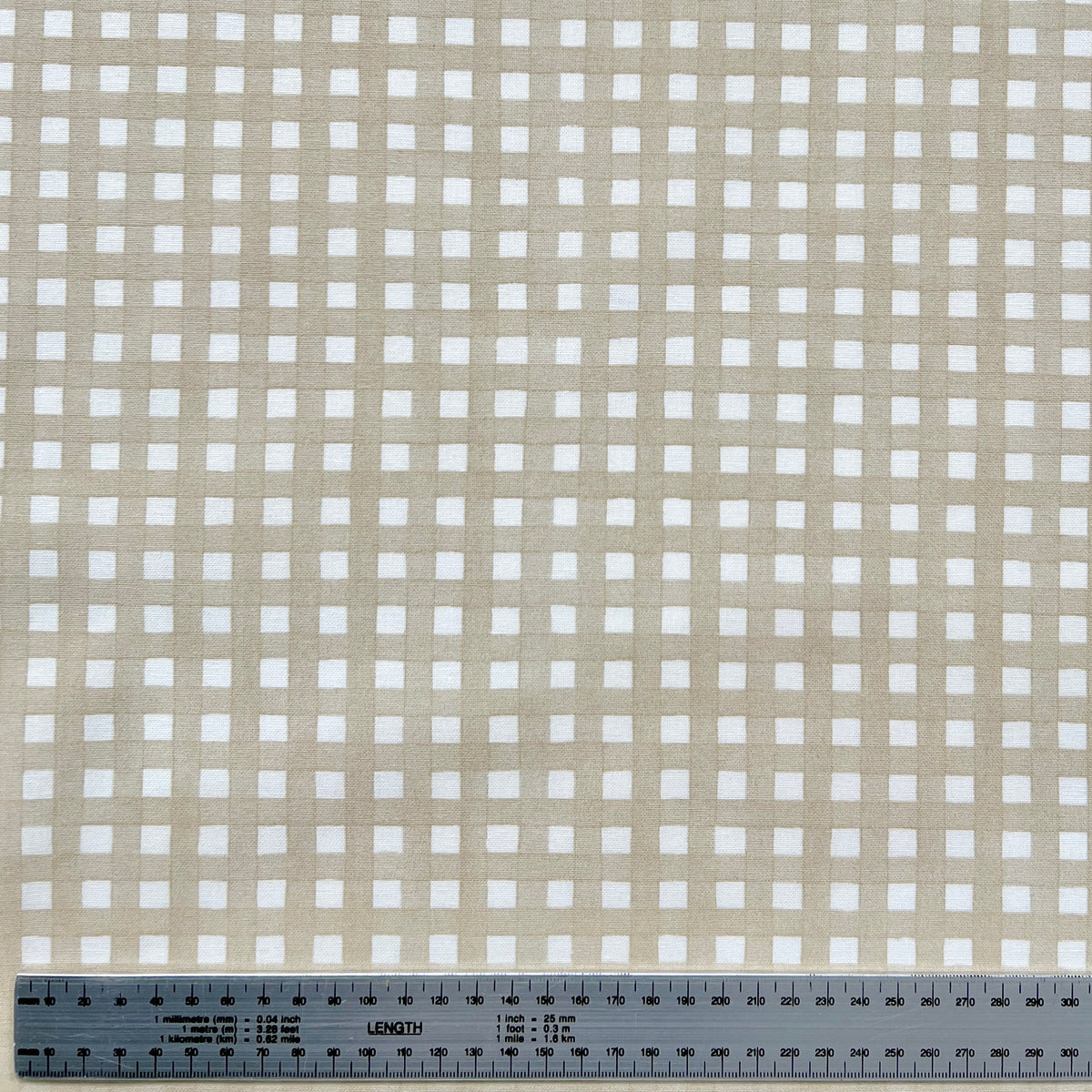 Tusor Cuadrillé Beige 1.50mts