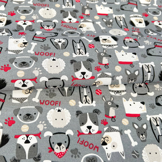 Lona Mascotas Fondo Gris