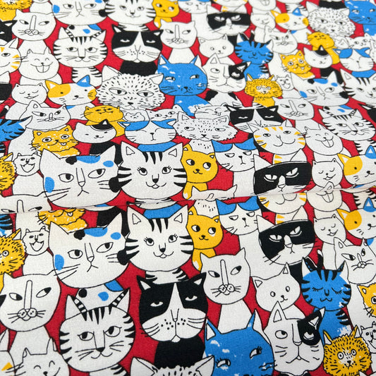 Lona Gatos Fondo Rojo