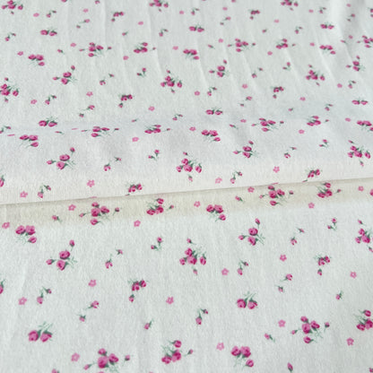Jersey 30/1 Florcitas Blanco