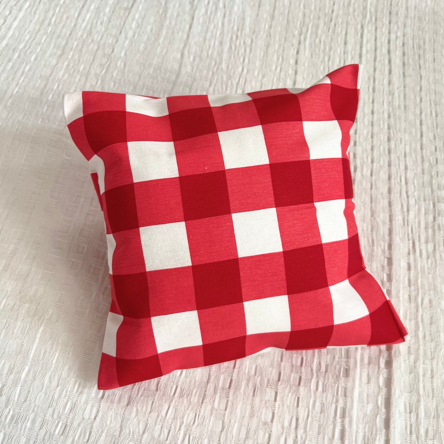 Funda Tusor Cuadros Rojo