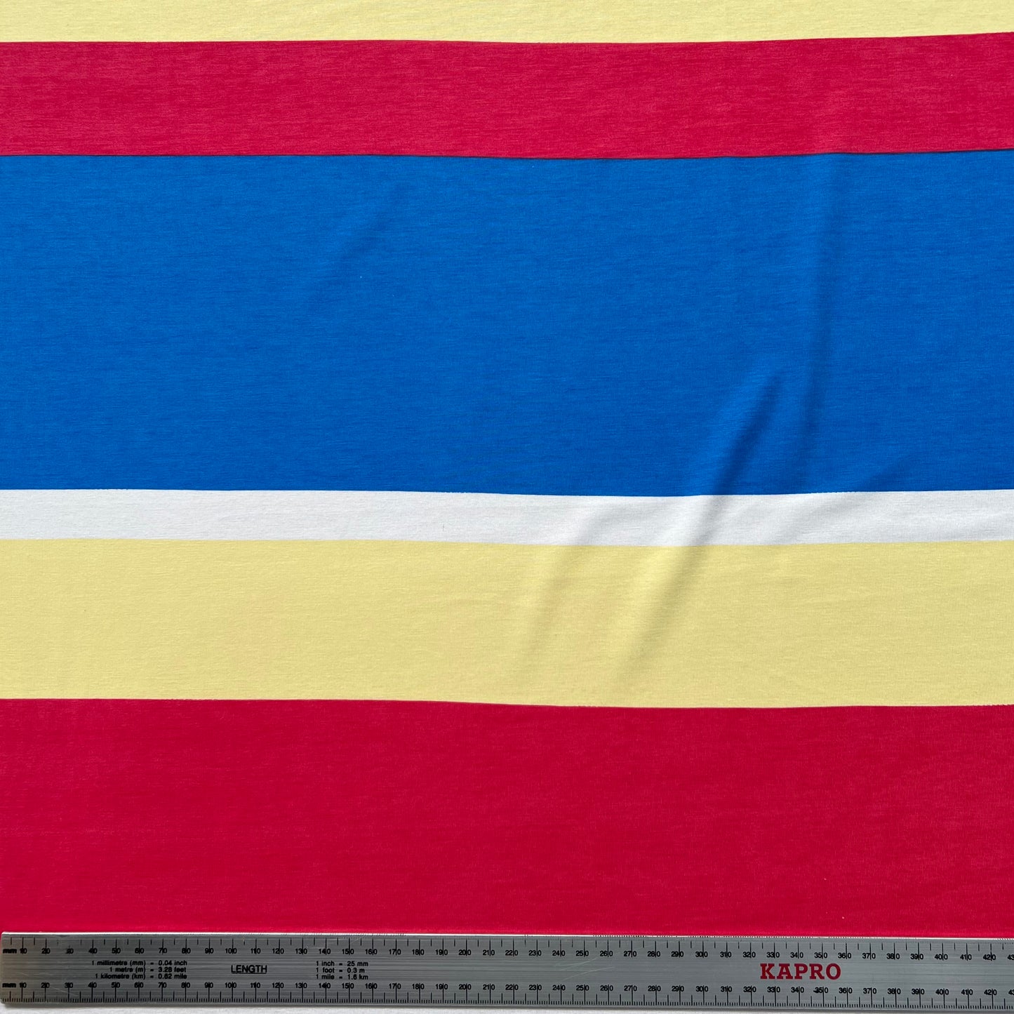 Jersey Viscosa Rayado Azul y Rojo