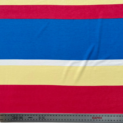 Jersey Viscosa Rayado Azul y Rojo