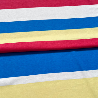 Jersey Viscosa Rayado Azul y Rojo