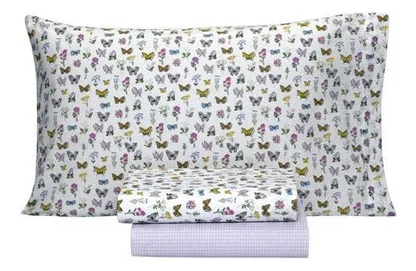 Sábanas Mariposas 1 y 1/2 pl.